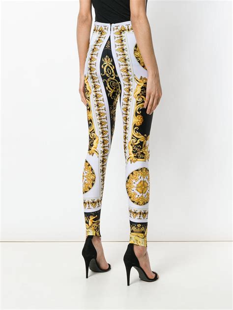 versace womens leggings|versace baroque leggings.